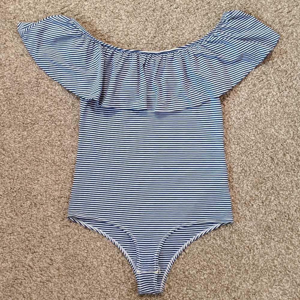 J. Crew Blue & White Striped Bodysuit